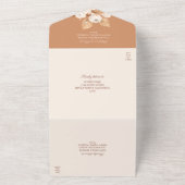 Terracotta Floral all in one Wedding Invite Uitnodiging (Buitenkant)