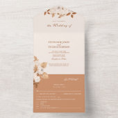 Terracotta Floral all in one Wedding Invite Uitnodiging (Binnen)