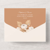 Terracotta Floral all in one Wedding Invite Uitnodiging (Achterkant)