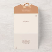 Terracotta Floral all in one Wedding Invite Uitnodiging (Buitenkant)