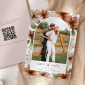 Terracotta Floral Arched Foto Bewaar de datum Kaart