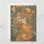 Terracotta Floral Art Nouveau Bruiloft Kaart (Achterkant)