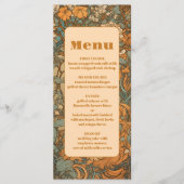 Terracotta Floral Art Nouveau Bruiloft Menu (Voorkant)