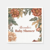 Terracotta Floral Baby in Bloom Baby shower Servet (Voorkant)