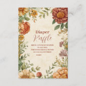 Terracotta Floral Baby in Bloom Diapper Raffle Informatiekaartje (Voorkant)