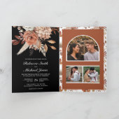 Terracotta Floral Black QR Code Wedding (Binnen)