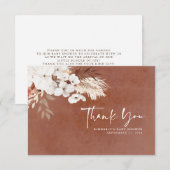 Terracotta Floral Boho Baby shower Hartelijk dank Bedankkaart (Voorkant / Achterkant)