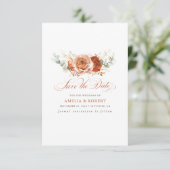 Terracotta Floral Boho Bewaar de datum Save The Date (Staand voorkant)
