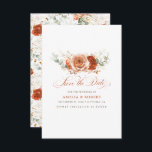 Terracotta Floral Boho Bewaar de datum Save The Date<br><div class="desc">Terracotta bloemen boho Bewaar de datumkaarten</div>