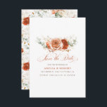 Terracotta Floral Boho Bewaar de datum Save The Date<br><div class="desc">Terracotta bloemen boho Bewaar de datumkaarten</div>
