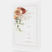Terracotta Floral Boho Bruiloft Welkom Acryl Bord (Hoek)