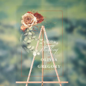 Terracotta Floral Boho Bruiloft Welkom Acryl Bord (Neutraal)