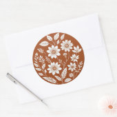 Terracotta Floral Boho Circle Sticker (Envelop)