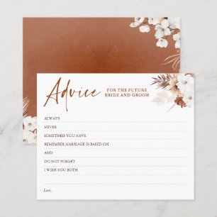 Terracotta Floral Boho Elegant Advice Kaart
