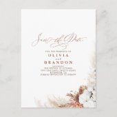 Terracotta Floral Boho Exotic Save the Date Aankondigingskaart (Voorkant)