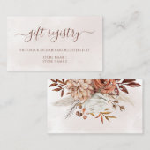 Terracotta Floral Boho Fall Wedding Gift Registry Informatiekaartje (Voorkant / Achterkant)