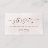 Terracotta Floral Boho Fall Wedding Gift Registry Informatiekaartje (Voorkant)