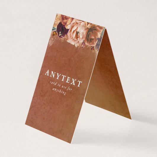 Terracotta Floral Boho Folded Kaart (Achterkant)