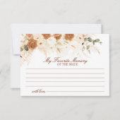 Terracotta Floral Boho Memory of the Bride Game Notitiekaartje (Voorkant)