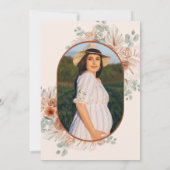 Terracotta Floral Boho Pampas Foto Baby shower Kaart (Achterkant)