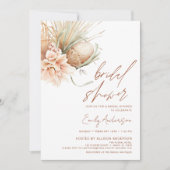 Terracotta Floral Boho Pampas Grass Vrijgezellenfe Kaart (Voorkant)
