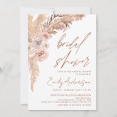 Terracotta Floral Boho Pampas Grass Vrijgezellenfe Kaart (Voorkant)