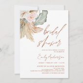 Terracotta Floral Boho Pampas Grass Vrijgezellenfe Kaart (Voorkant)