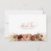 Terracotta Floral Boho Small Hartelijk dank Bedankkaart (Voorkant)