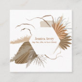 Terracotta Floral Boho Tropical Vierkante Visitekaartje (Voorkant)