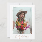 Terracotta Floral Boho Vrijgezellenfeest Elegant Kaart (Achterkant)