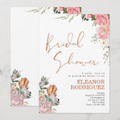 Terracotta Floral Boho Vrijgezellenfeest Kaart (Voorkant / Achterkant)