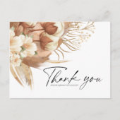 Terracotta Floral Boho Wedding Bedankt Briefkaart (Voorkant)