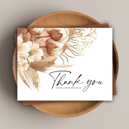 Terracotta Floral Boho Wedding Bedankt Briefkaart