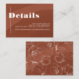 Terracotta Floral Boho Wedding Details Informatiekaartje
