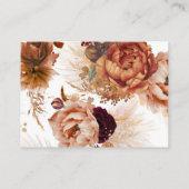 Terracotta Floral Boho Wedding Details Informatiekaartje (Achterkant)