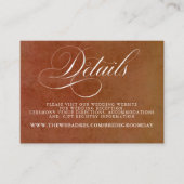 Terracotta Floral Boho Wedding Details Informatiekaartje (Voorkant)