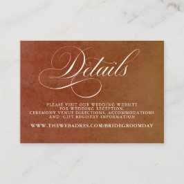 Terracotta Floral Boho Wedding Details Informatiekaartje