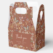 Terracotta Floral Boho Wedding Favor Box Bedankdoosjes (Geopend)