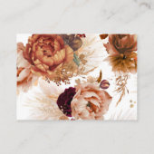 Terracotta Floral Boho Wedding Honeymoon Wish Informatiekaartje (Achterkant)