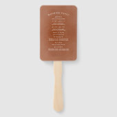 Terracotta Floral Boho Wedding Programme Handwaaier (Achterkant)