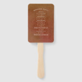 Terracotta Floral Boho Wedding Programme Handwaaier (Achterkant)