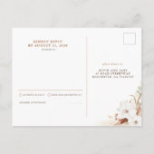 Terracotta Floral Boho Wedding RSVP Briefkaart (Achterkant)
