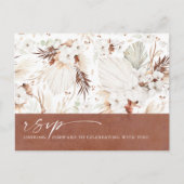 Terracotta Floral Boho Wedding RSVP Briefkaart (Voorkant)