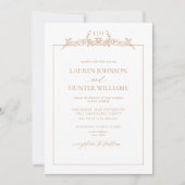 Terracotta Floral Border Monogram Weddenschap Kaart (Voorkant)