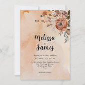 Terracotta Floral Botanische Waterverf Herfst Kaart (Voorkant)