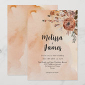 Terracotta Floral Botanische Waterverf Herfst Kaart (Voorkant / Achterkant)