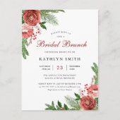 Terracotta Floral Bough Foliage Bridal Brunch Uitnodiging Briefkaart (Voorkant)