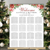 Terracotta Floral Bough Wedding 16 Table Seating Poster