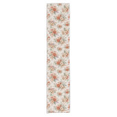 Terracotta Floral Bouquet Botanical Pattern Korte Tafelloper (Voorkant)