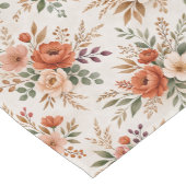 Terracotta Floral Bouquet Botanical Pattern Korte Tafelloper (Hoek)